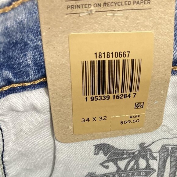 Levi's 541 Athletic Taper Jeans Mens 34x32 Light Wash Stretch Denim Eco Ease - Picture 16 of 16